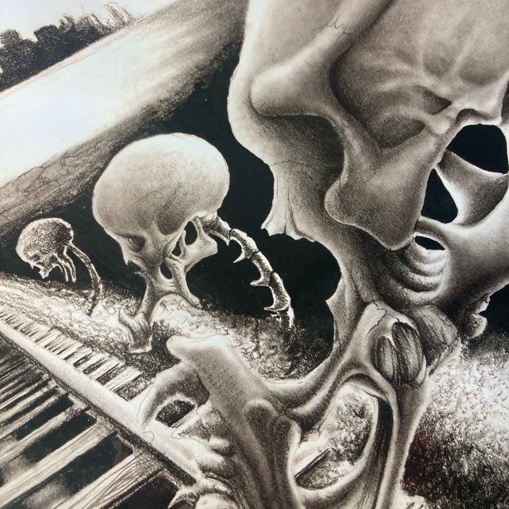 Skull Art Print/Poster with Railroad Design - Picture 4 of 6